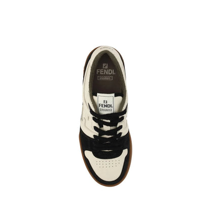 Fendi Black Calf Leather Bos Taurus Chunky Sneakers