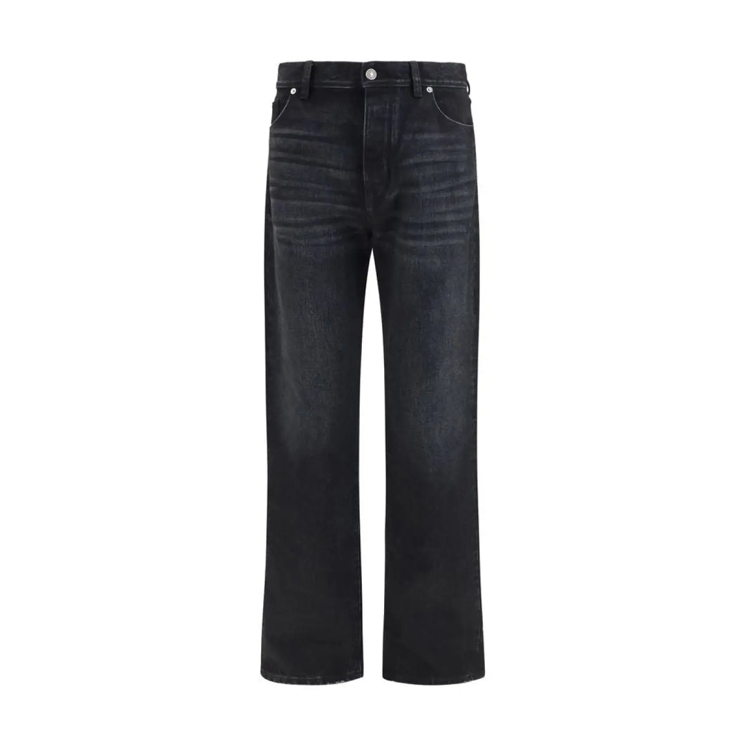 Fendi Black Cotton Straight-leg Jeans