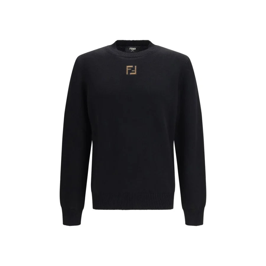 Fendi Black Fleece Wool Sweatshirt