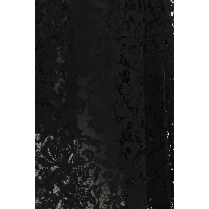 Fendi Black Silk Midi Skirt