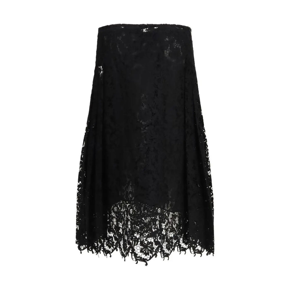 Fendi Black Silk Midi Skirt