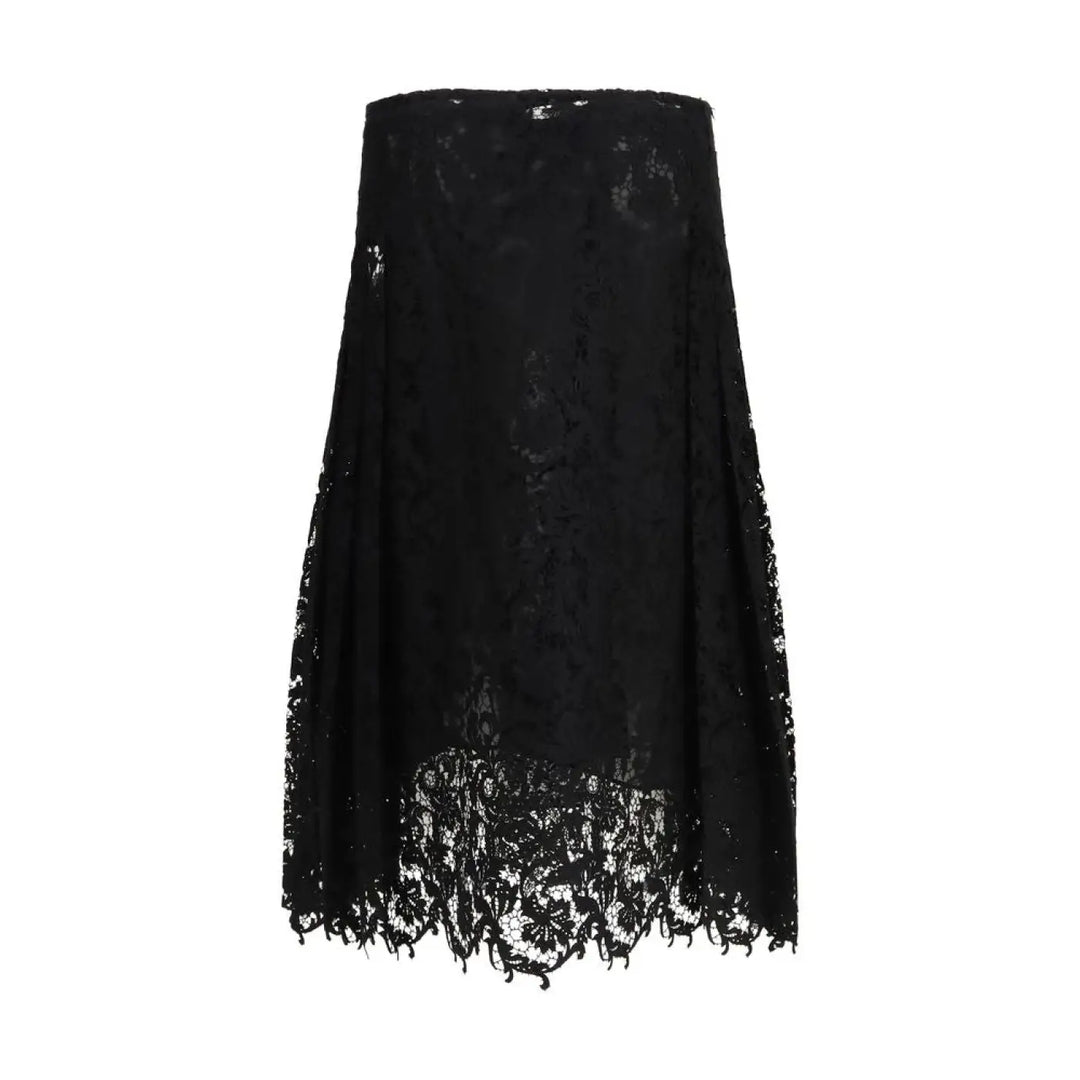 Fendi Black Silk Midi Skirt