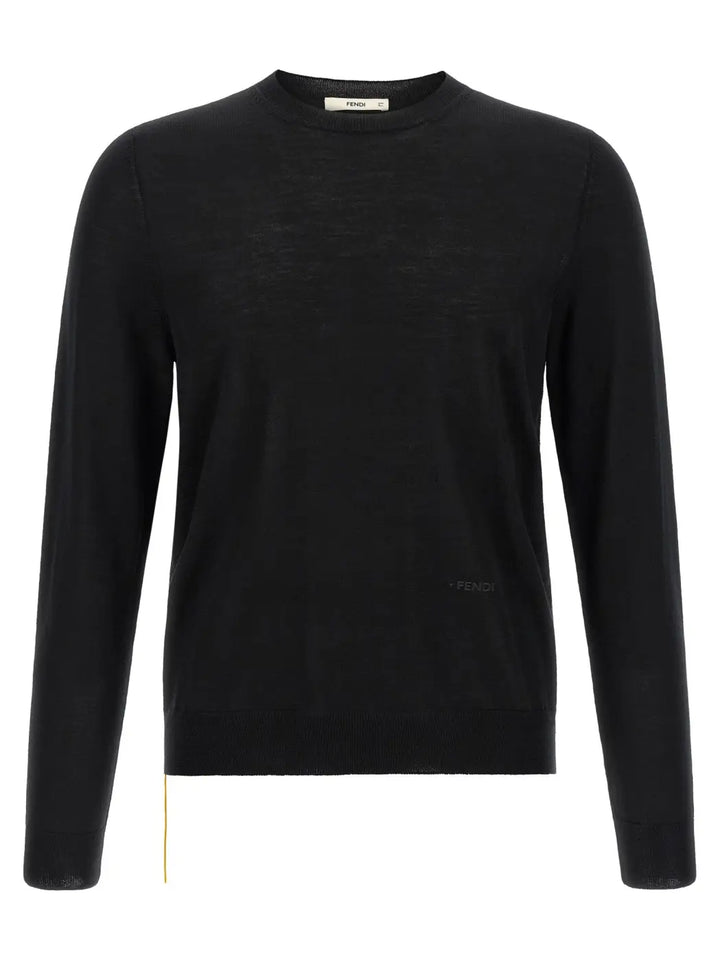 Fendi Black Virgin Wool Cardigan