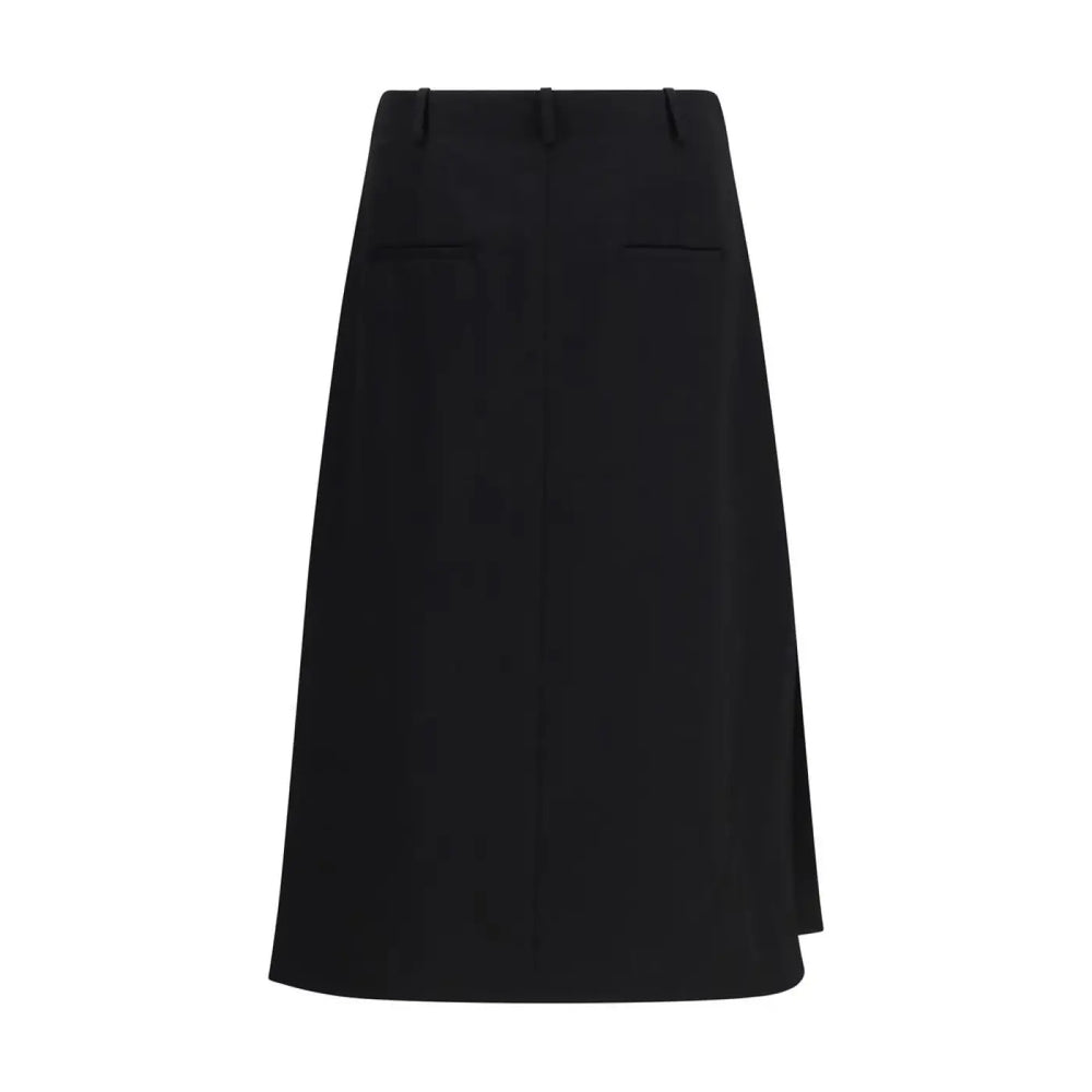 Fendi Black Wool Oves Aries Midi Skirt