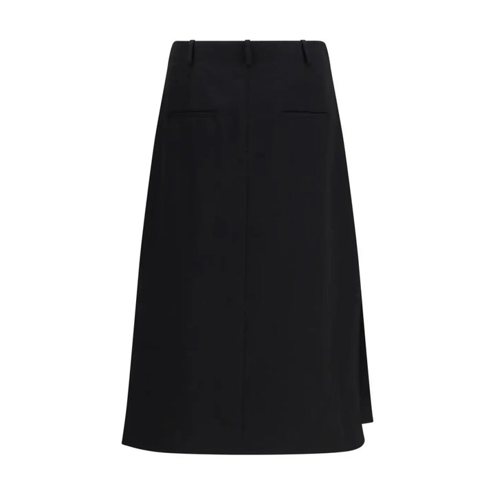 Fendi Black Wool Oves Aries Midi Skirt