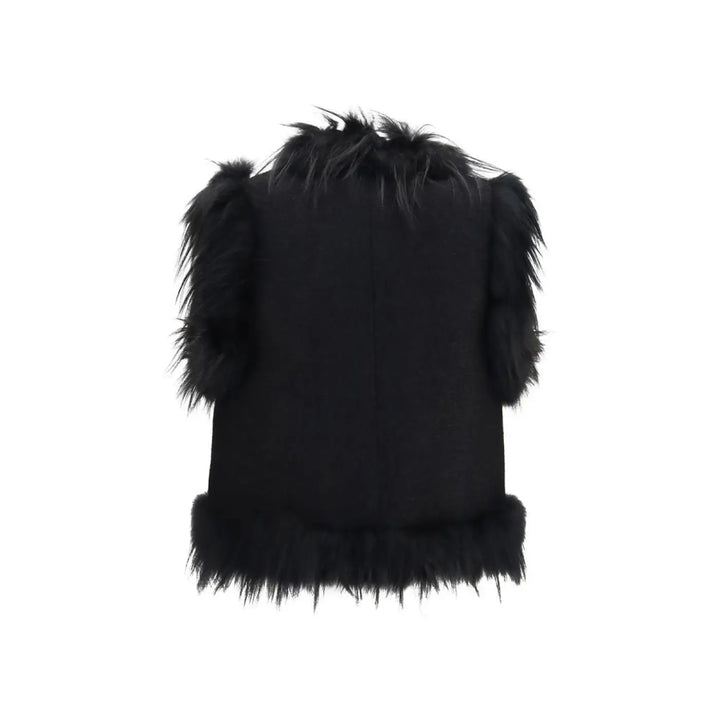 Fendi Black Wool Oves Aries Sleeveless Jacket