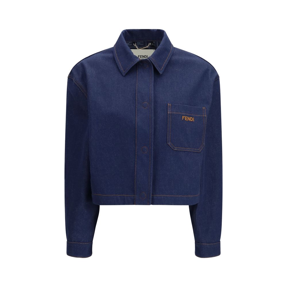 Fendi Trucker Jackets - Blue Cotton Denim Jacket
