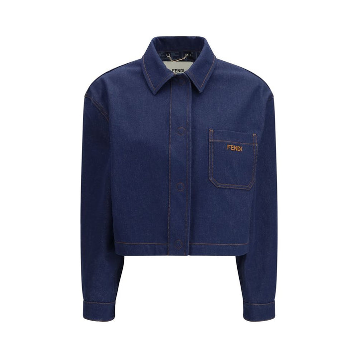 Fendi Trucker Jackets - Blue Cotton Denim Jacket