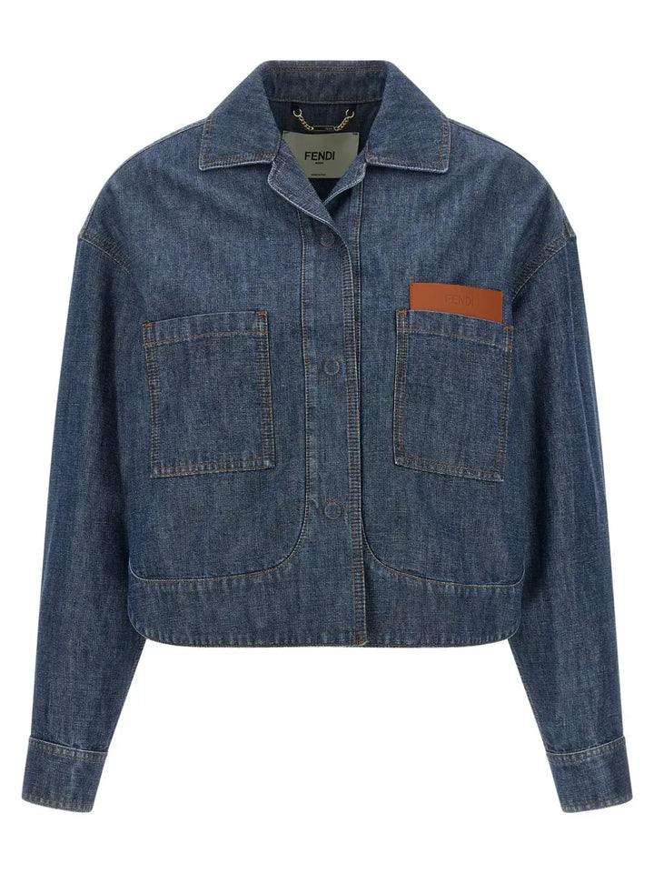 Fendi Blue Cotton Denim Jacket