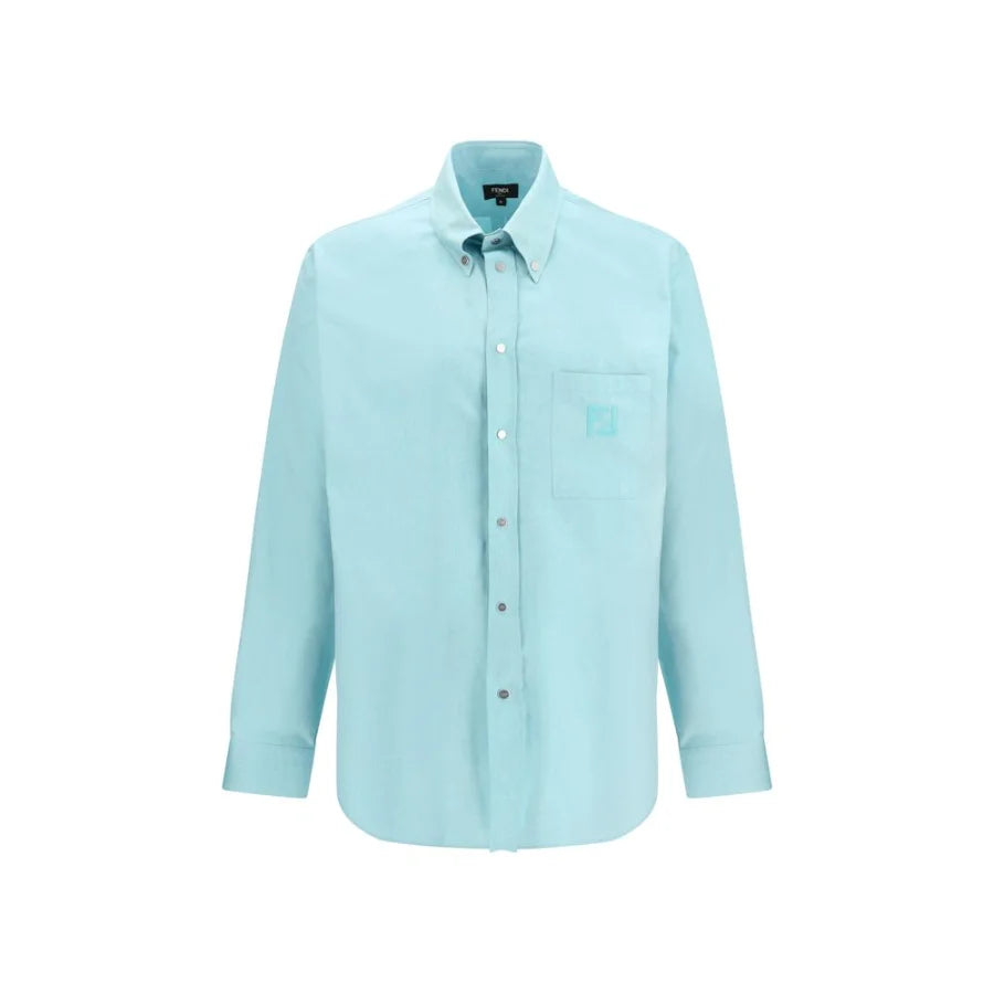 Fendi Blue Cotton Dress Shirt