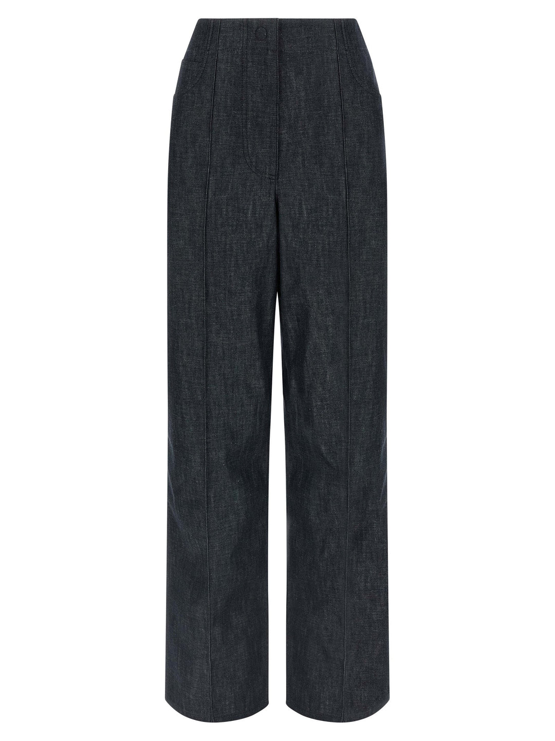Fendi Blue Cotton High-waisted Jean