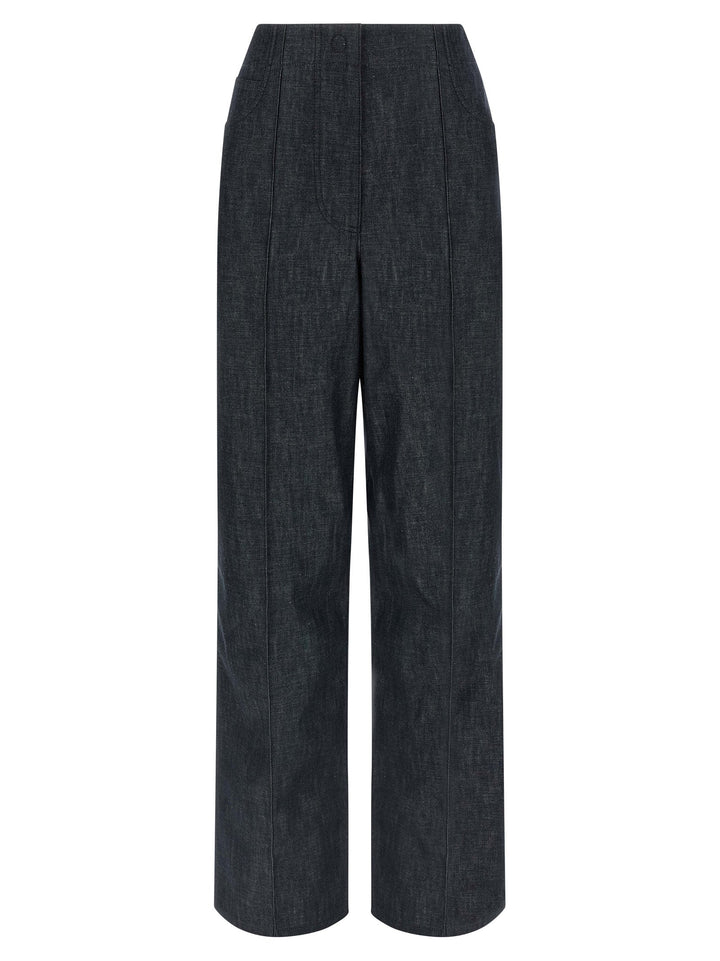 Fendi Blue Cotton High-waisted Jean