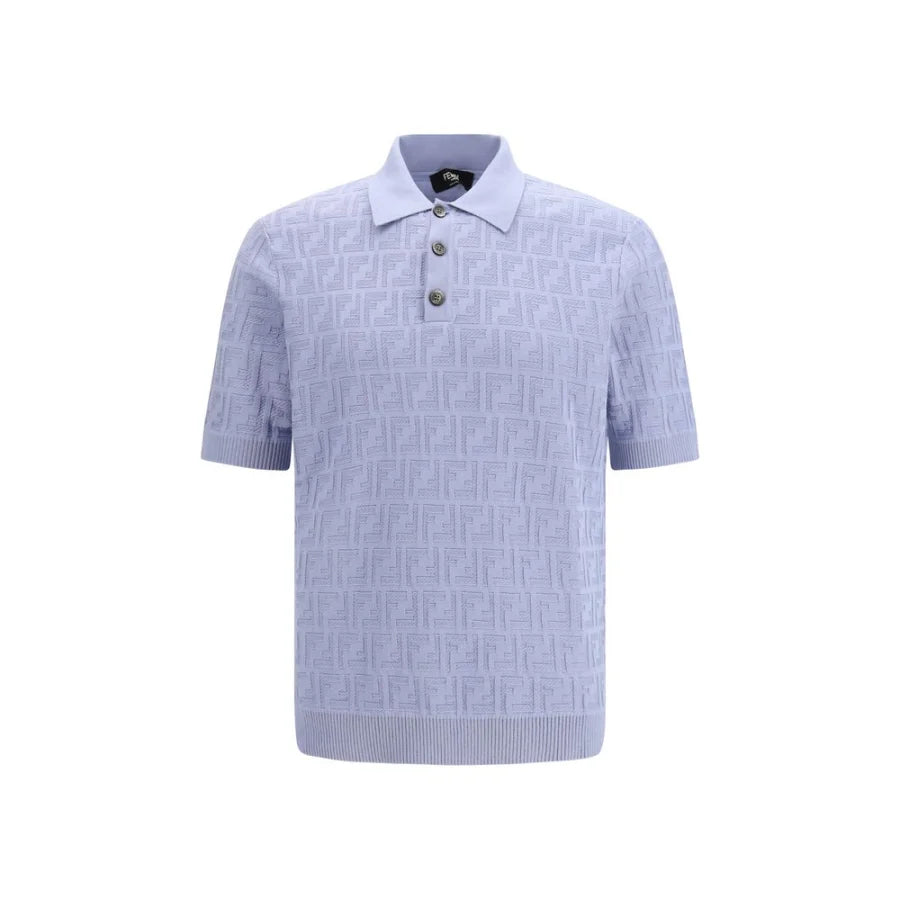 Fendi Blue Cotton Polo Shirt