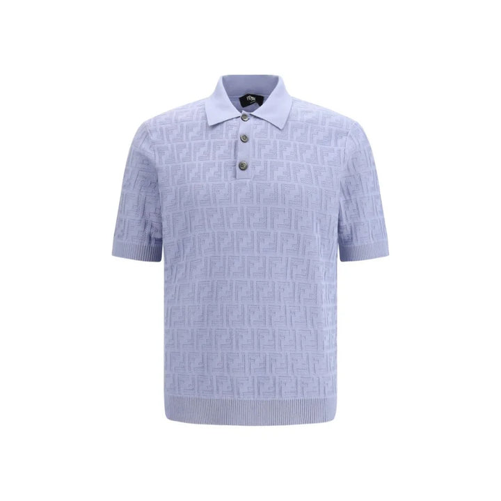 Fendi Blue Cotton Polo Shirt