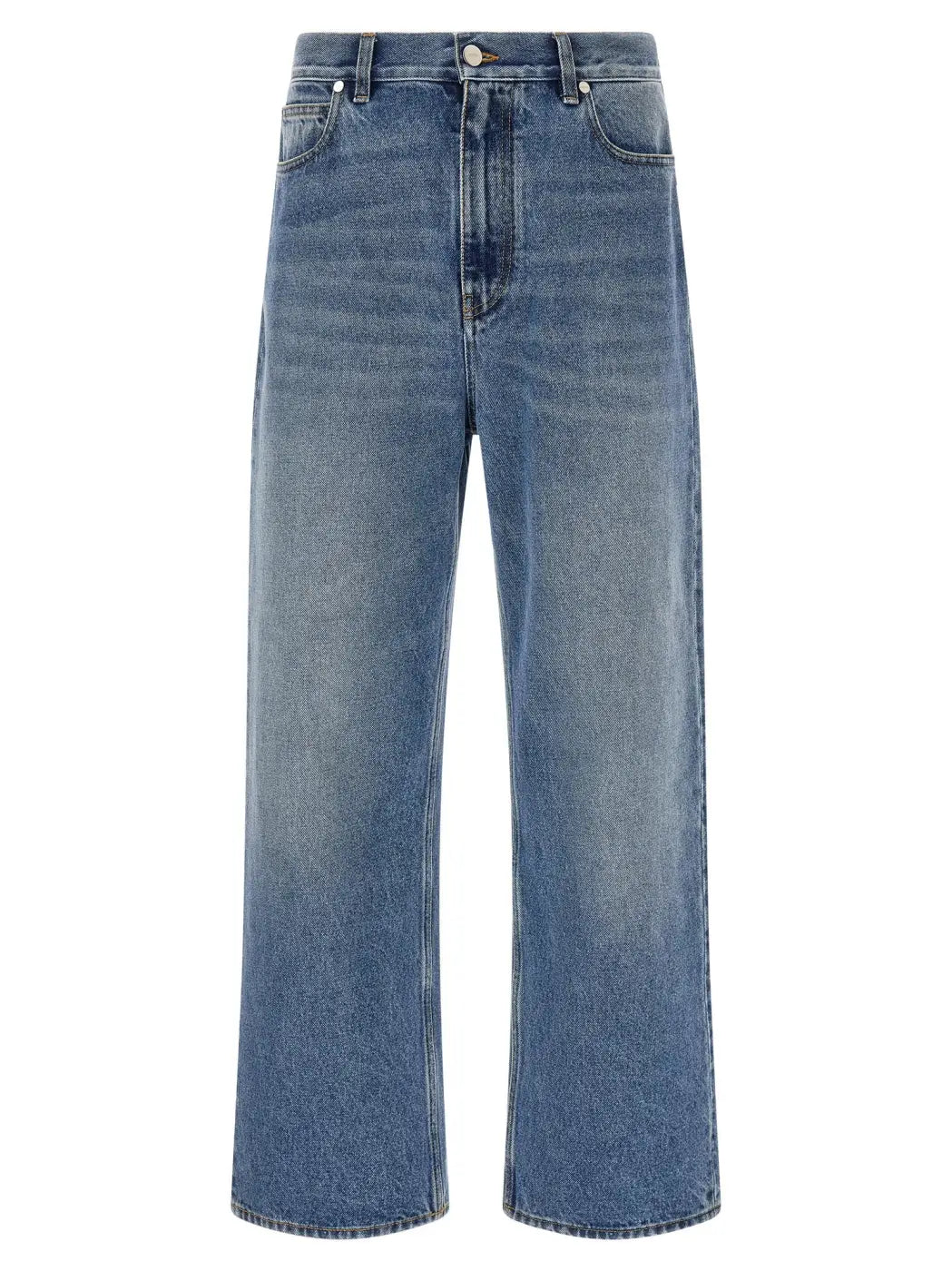 Fendi Blue Cotton Relaxed Fit Jeans