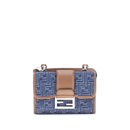 Fendi Blue Cotton Shoulder Bag