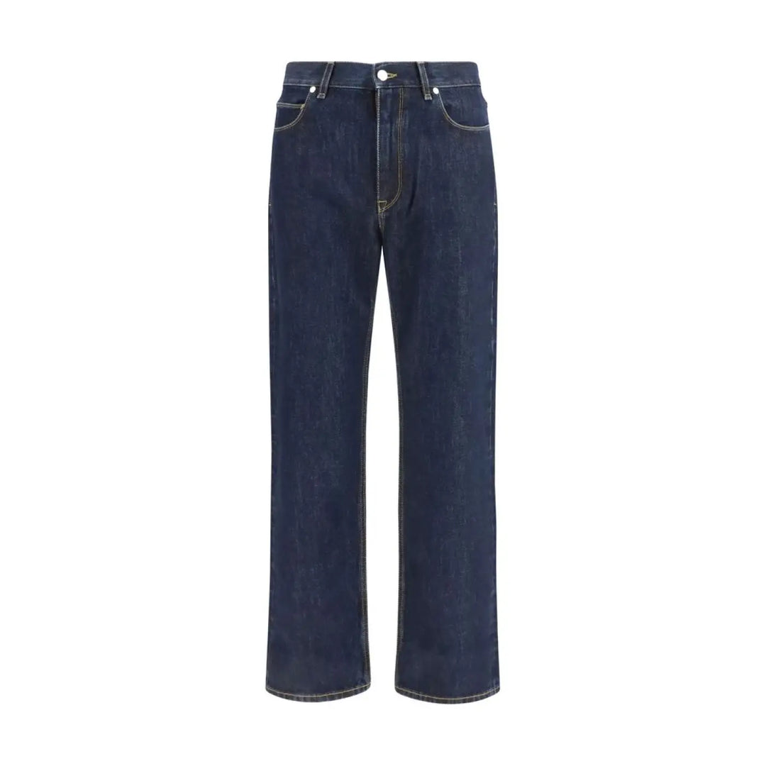Fendi Blue Cotton Straight-leg Jeans