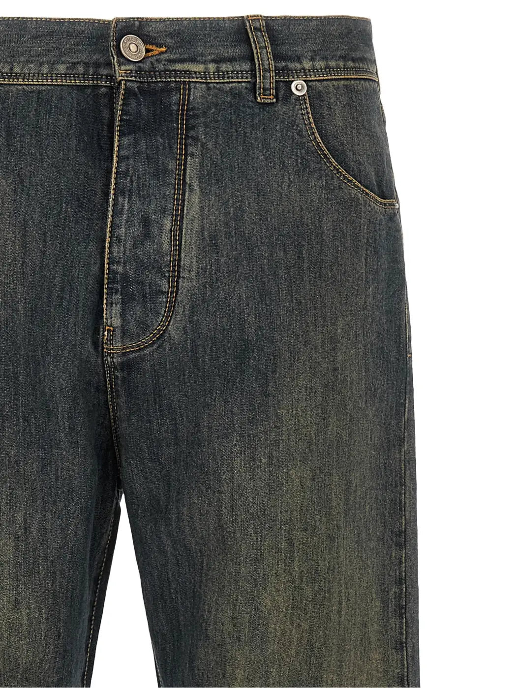 Fendi Blue Cotton Straight-leg Jeans