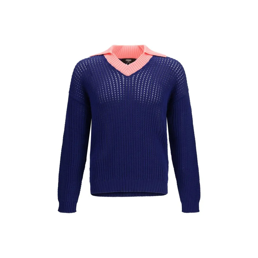 Fendi Blue Cotton Sweatshirt