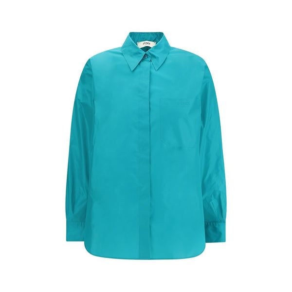 Fendi Shirts - Blue Silk Dress Shirt