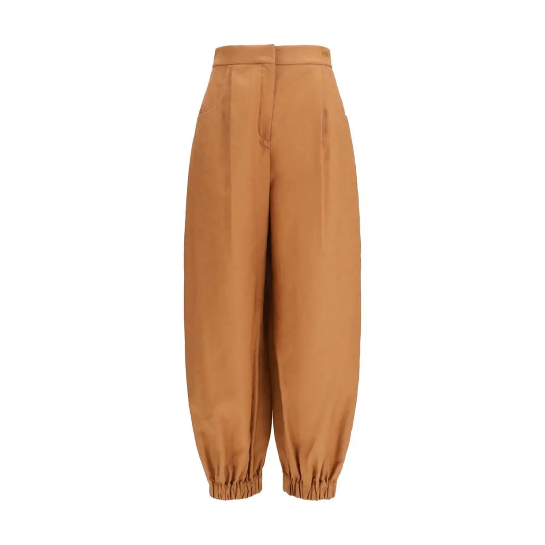 Fendi Brown Linen Casual Pants