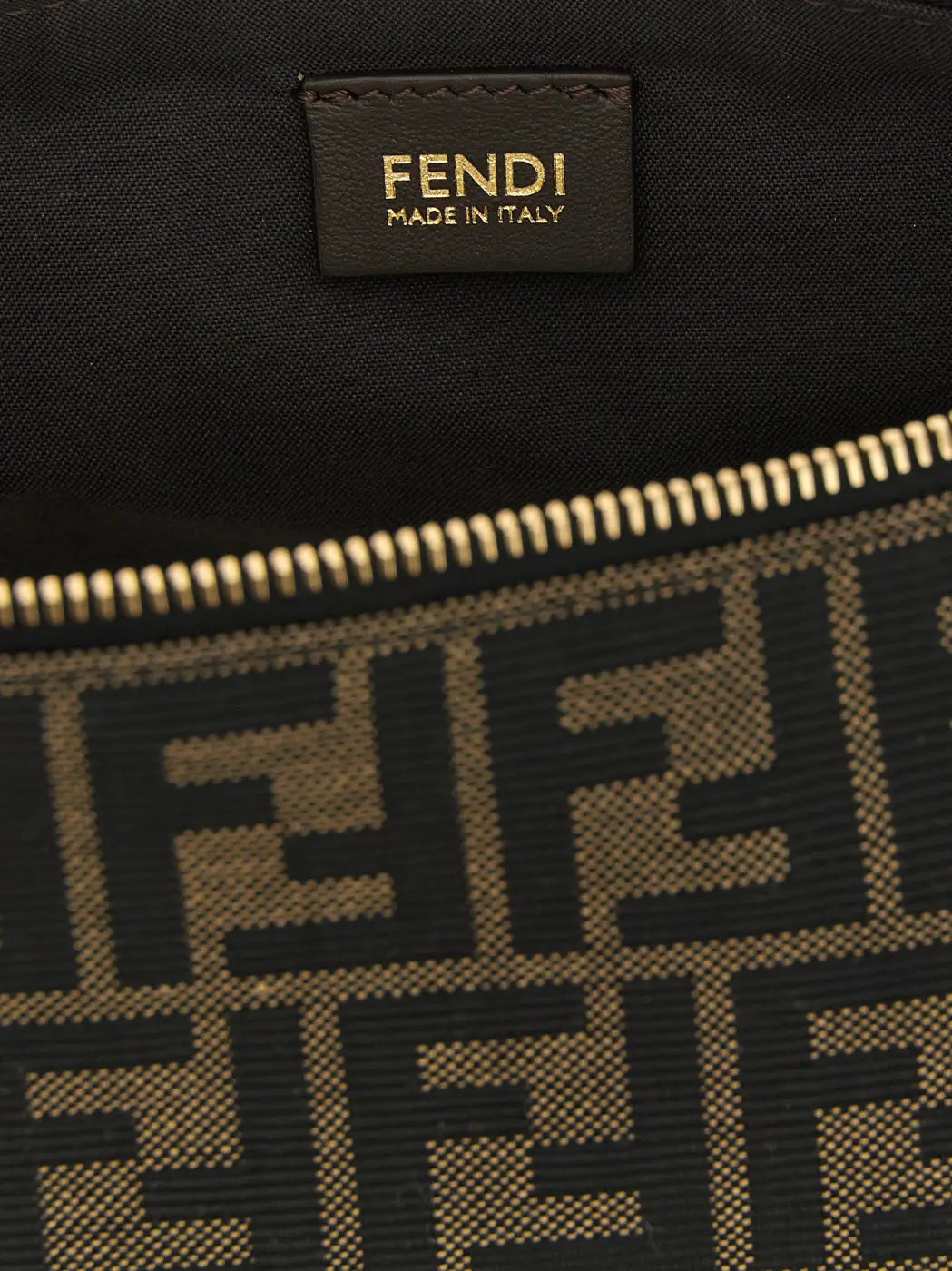 Fendi Brown Polyester Clutch Bag