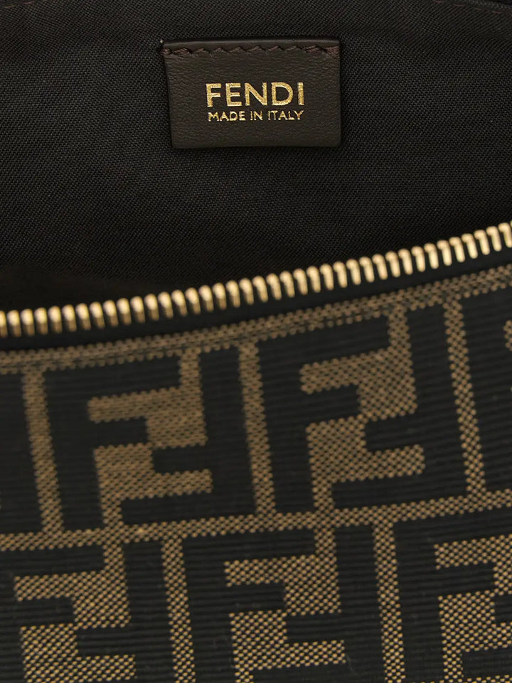 Fendi Brown Polyester Clutch Bag