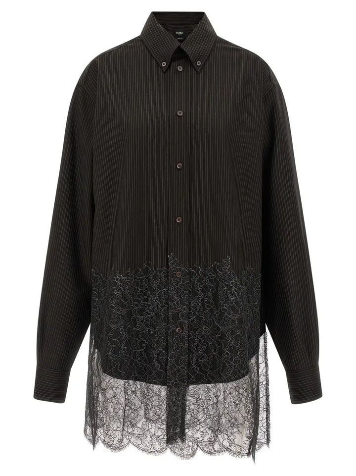 Fendi Brown Virgin Wool Blouse