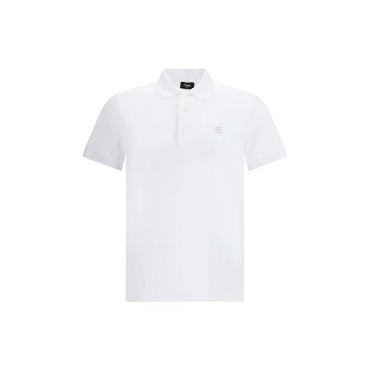 Fendi Cotton Polo Shirt with Signature Logo Plaque