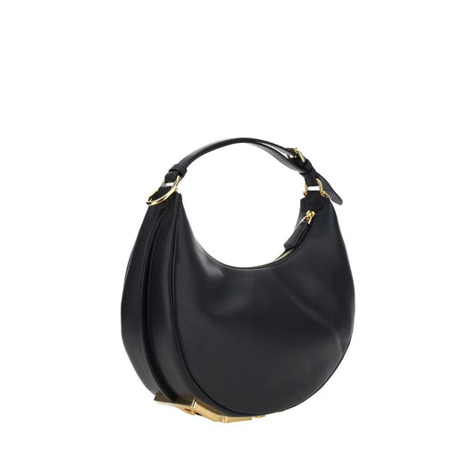 Fendi Fendigraphy Leather Shoulder Bag with Iconic Brass Signature