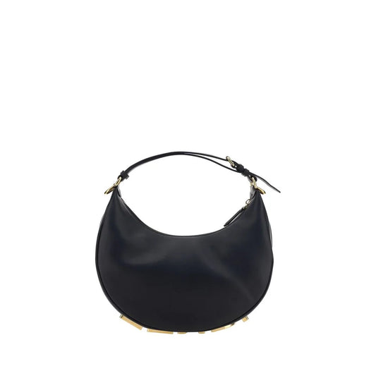 Fendi Fendigraphy Leather Shoulder Bag with Iconic Brass Signature