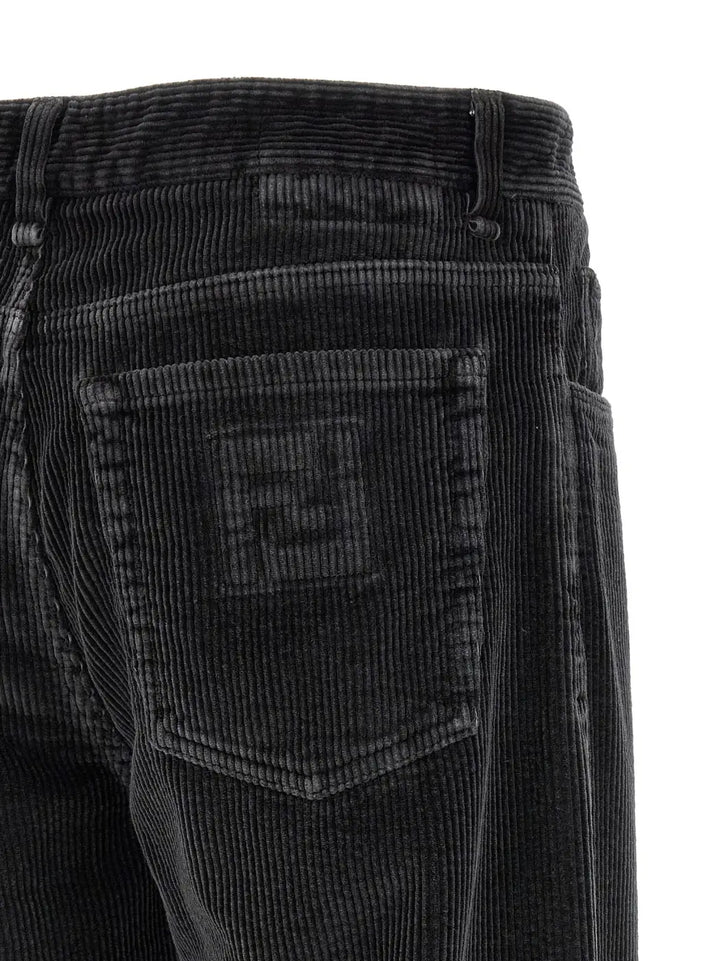 Fendi Gray Cotton Casual Pants
