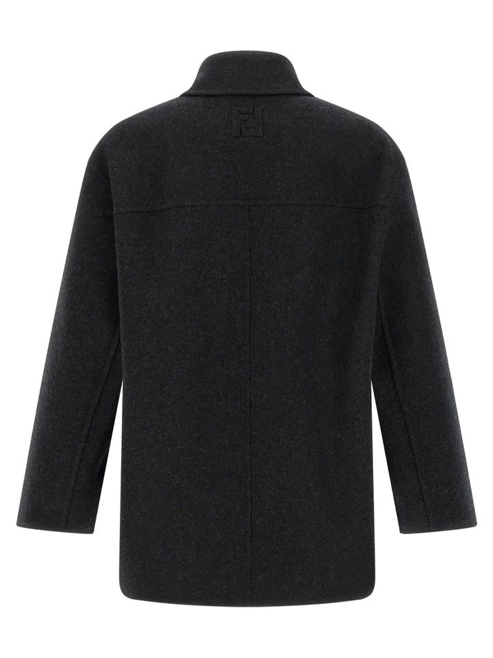 Fendi Gray Virgin Wool Coat