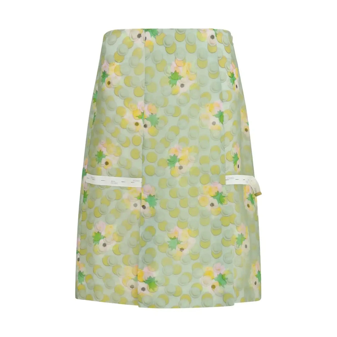 Fendi Multicolor Silk Midi Skirt