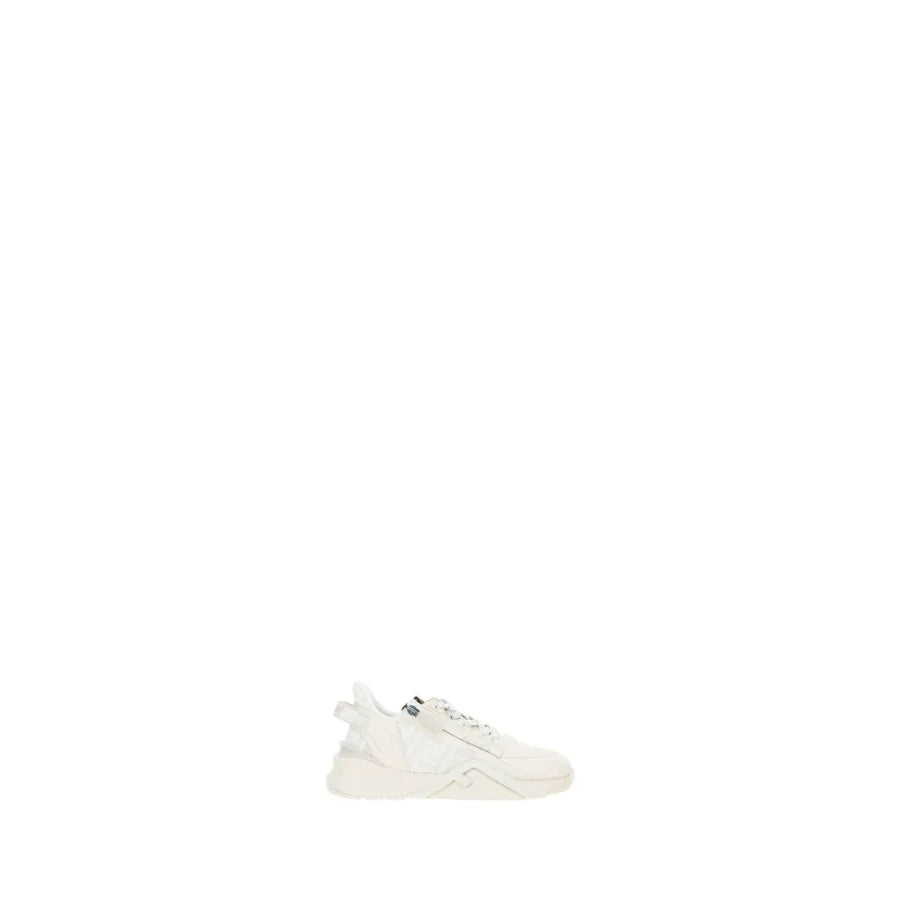 Fendi White Calf Leather Bos Taurus Athletic Sneakers