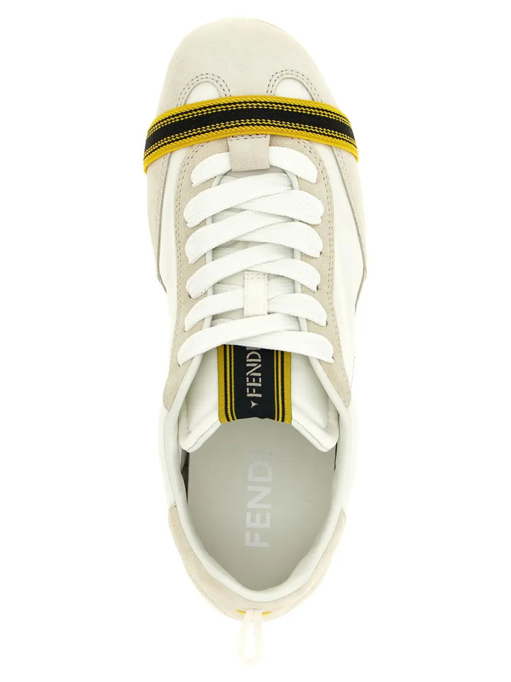 Fendi White Calfskin Athletic Sneakers