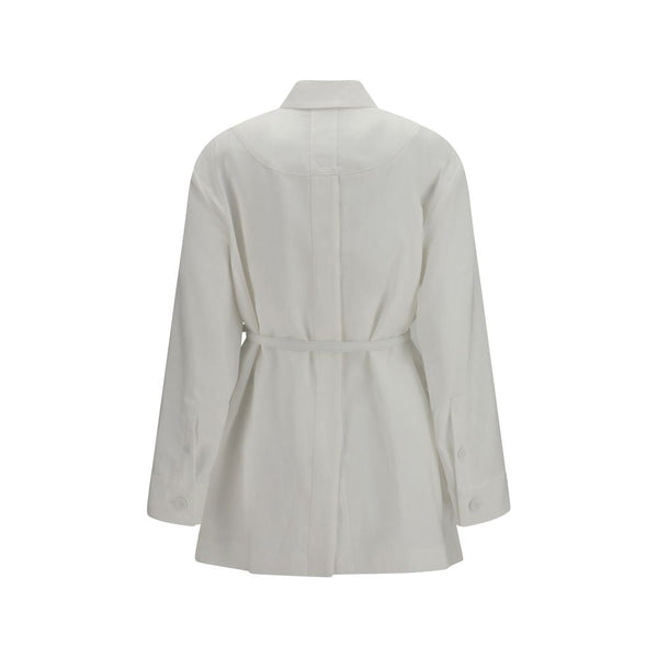 Fendi Coats & Jackets - White Linen Full-Length Jacket