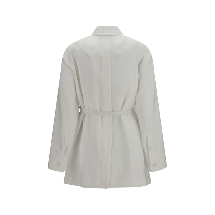 Fendi Coats &amp; Jackets - White Linen Full-Length Jacket