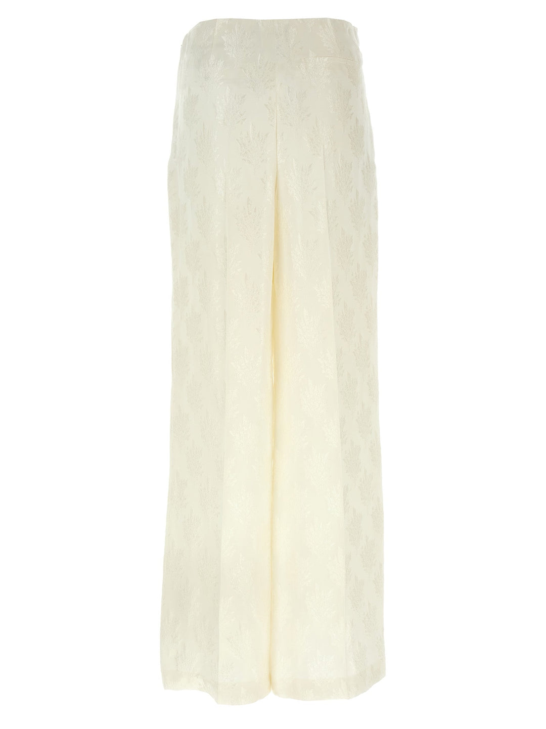 Fendi White Silk Casual Pants