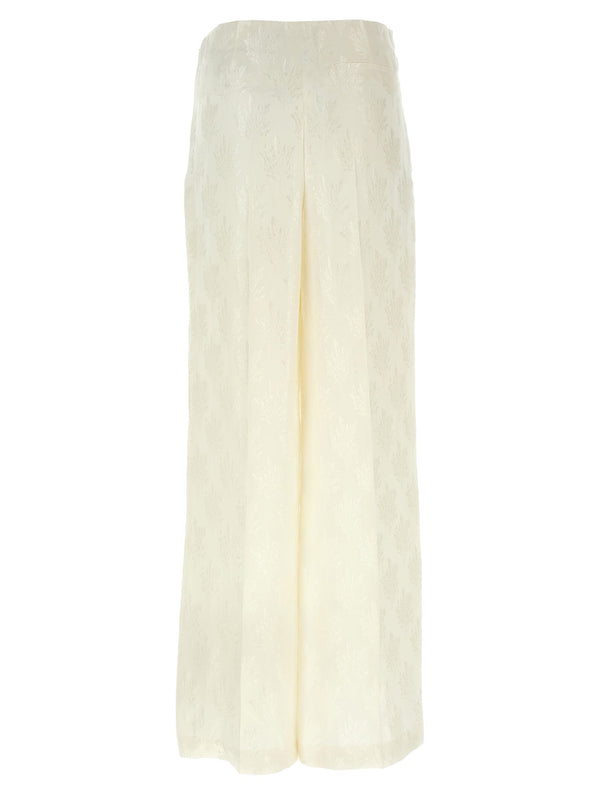Fendi White Silk Casual Pants