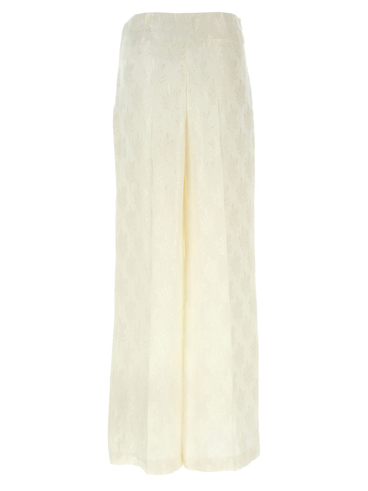 Fendi White Silk Casual Pants