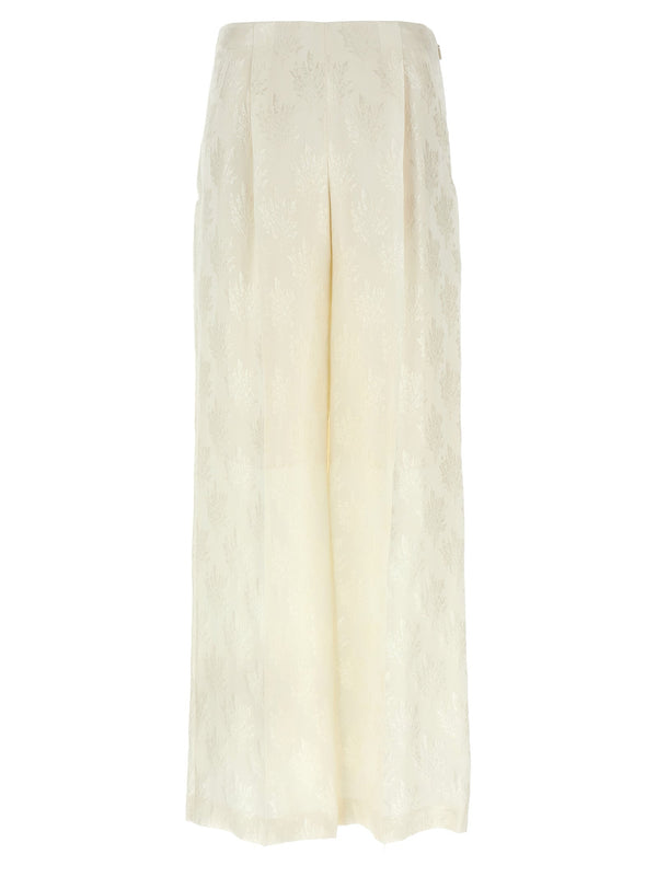 Fendi White Silk Casual Pants