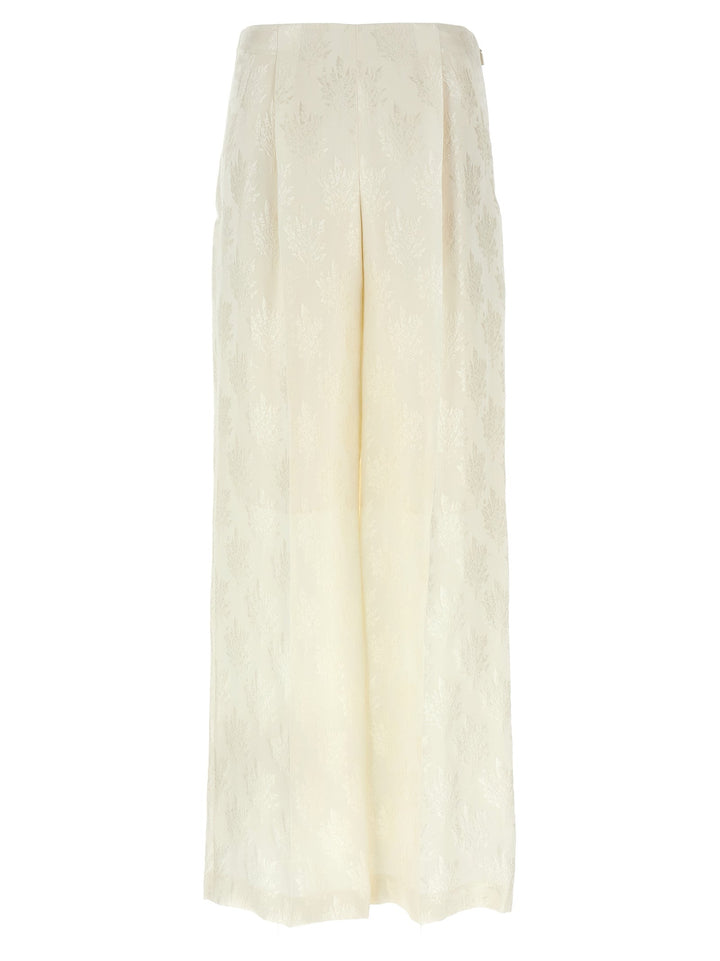 Fendi White Silk Casual Pants