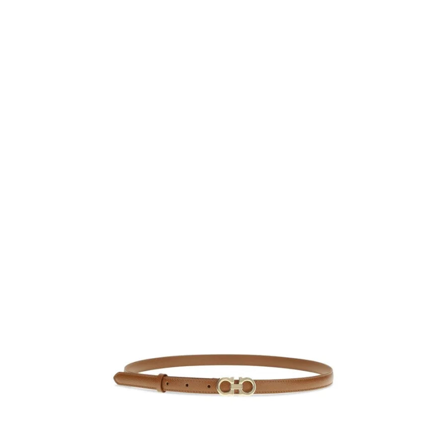 Ferragamo Beige Calf Leather Bos Taurus Thin Belt