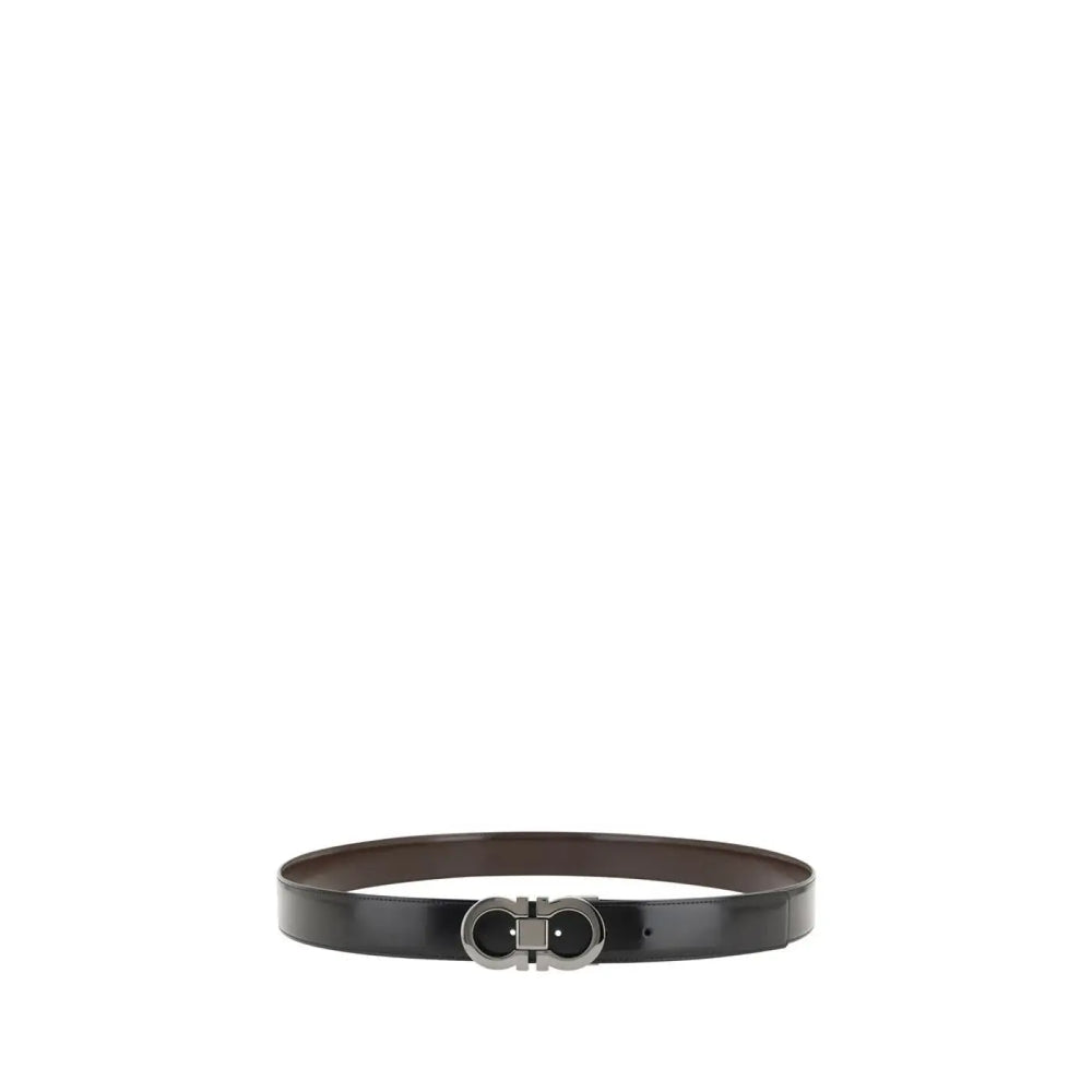Ferragamo Black Calf Leather Bos Taurus Belt