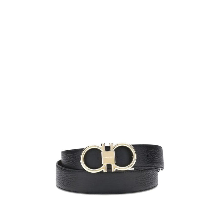 Ferragamo Black Calf Leather Bos Taurus Belt