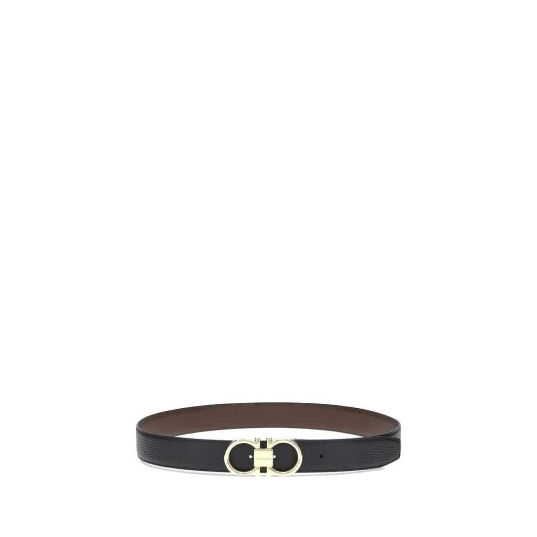Ferragamo Black Calf Leather Bos Taurus Belt