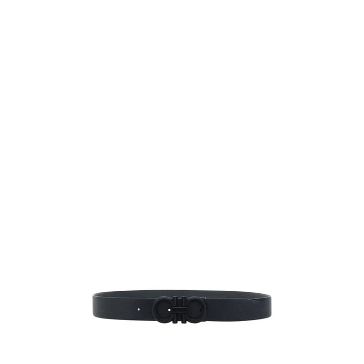 Ferragamo Black Calf Leather Bos Taurus Regular Belt