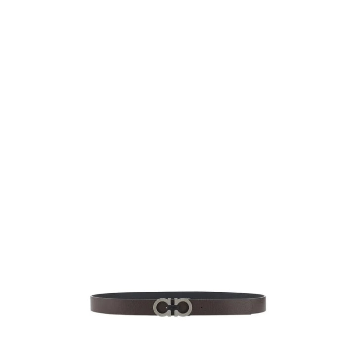 Ferragamo Black Calf Leather Bos Taurus Regular Belt