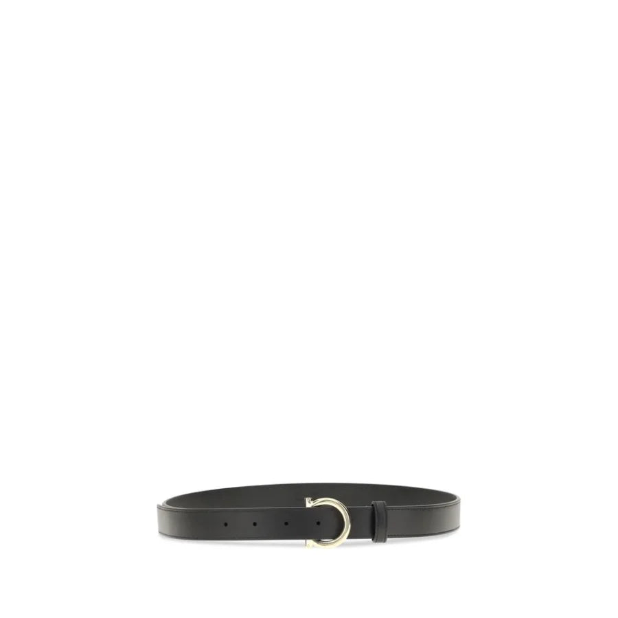 Ferragamo Black Calf Leather Bos Taurus Regular Belt